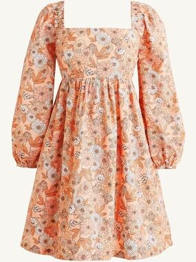 🆕 NWT J. Crew Square Neck Cotton Poplin Dress in Zinnia Floral